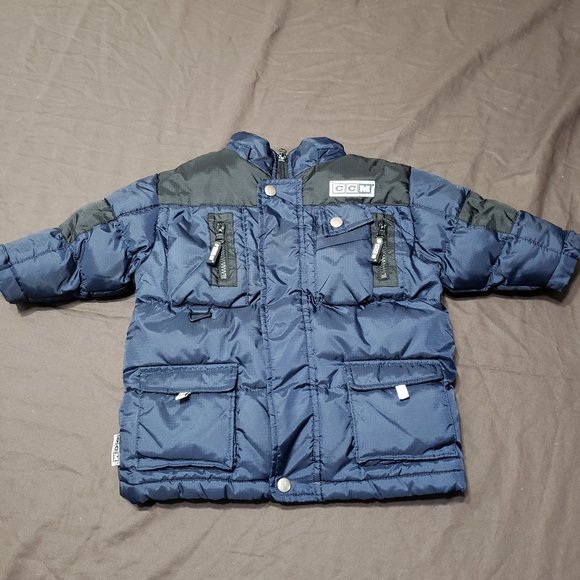 CCM Puffer Jacket Hockey Winter Snow Insulated Blue Colour Zip Up 18 Month Size - Picture 1 of 13